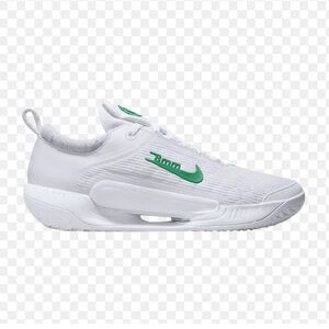 Nike White and Green Athletic Shoes with Cushioned Sole